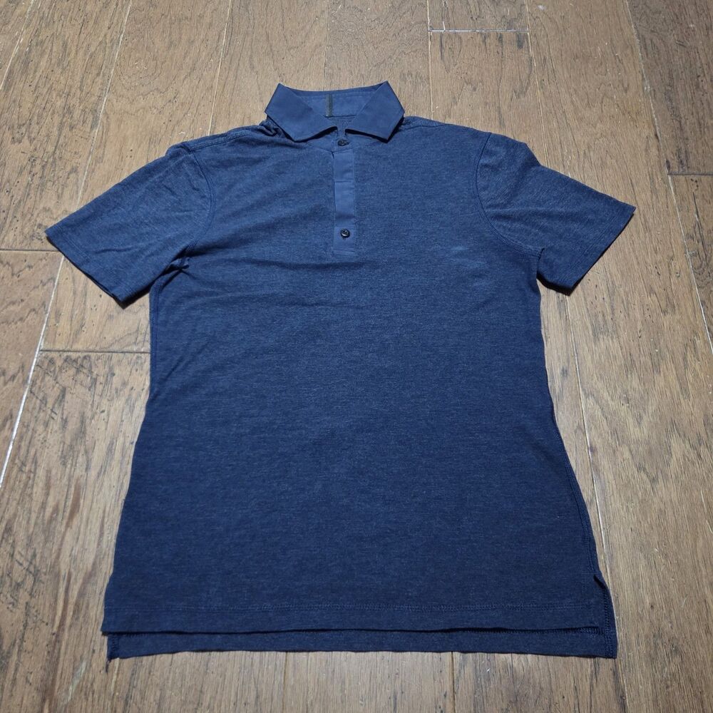 Lululemon Shirt Mens Small Blue Polo Short Sleeve Collared Lightweight Stretch
